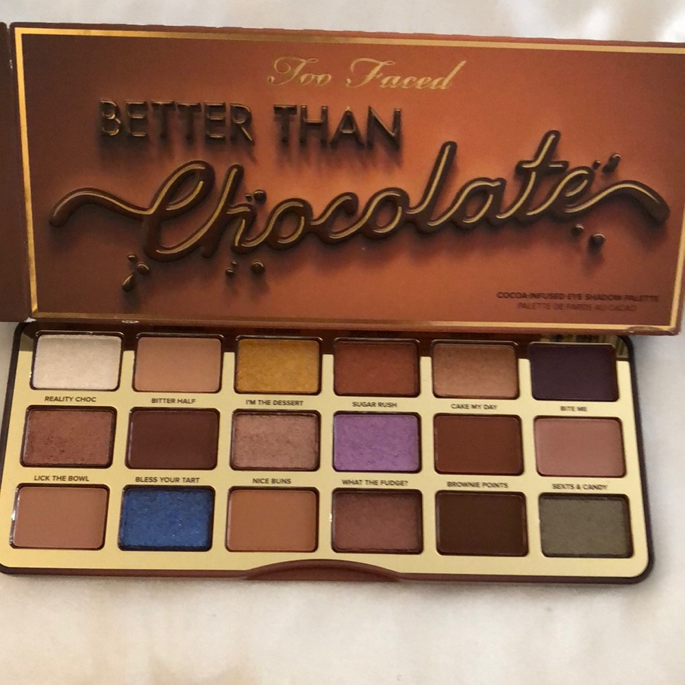 Too Faced Better Than Chocolate Cocoa-Infused 18 Pan Eyeshadow Palette 19.8g NIB